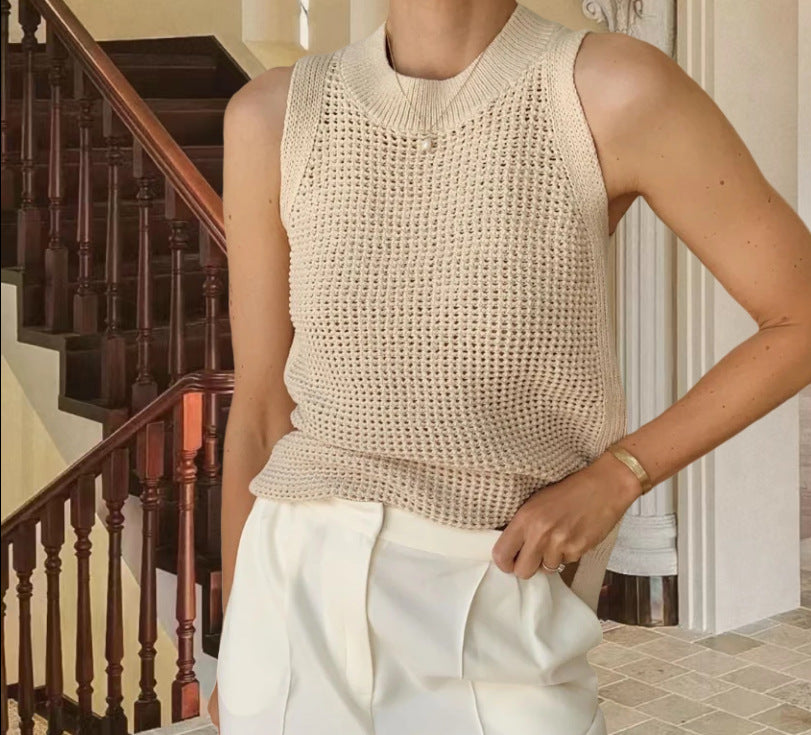 Damen Strickoberteil mit raffiniertem Lochmuster Heidi-Mode
