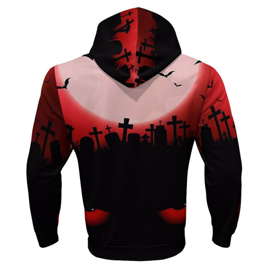 Herren Kapuzensweater mit kreativen Halloween-Motiv und lockerer Passform Heidi-Mode