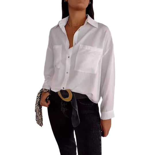 Frau Klassisches Button-Up Hemd Heidi-Mode