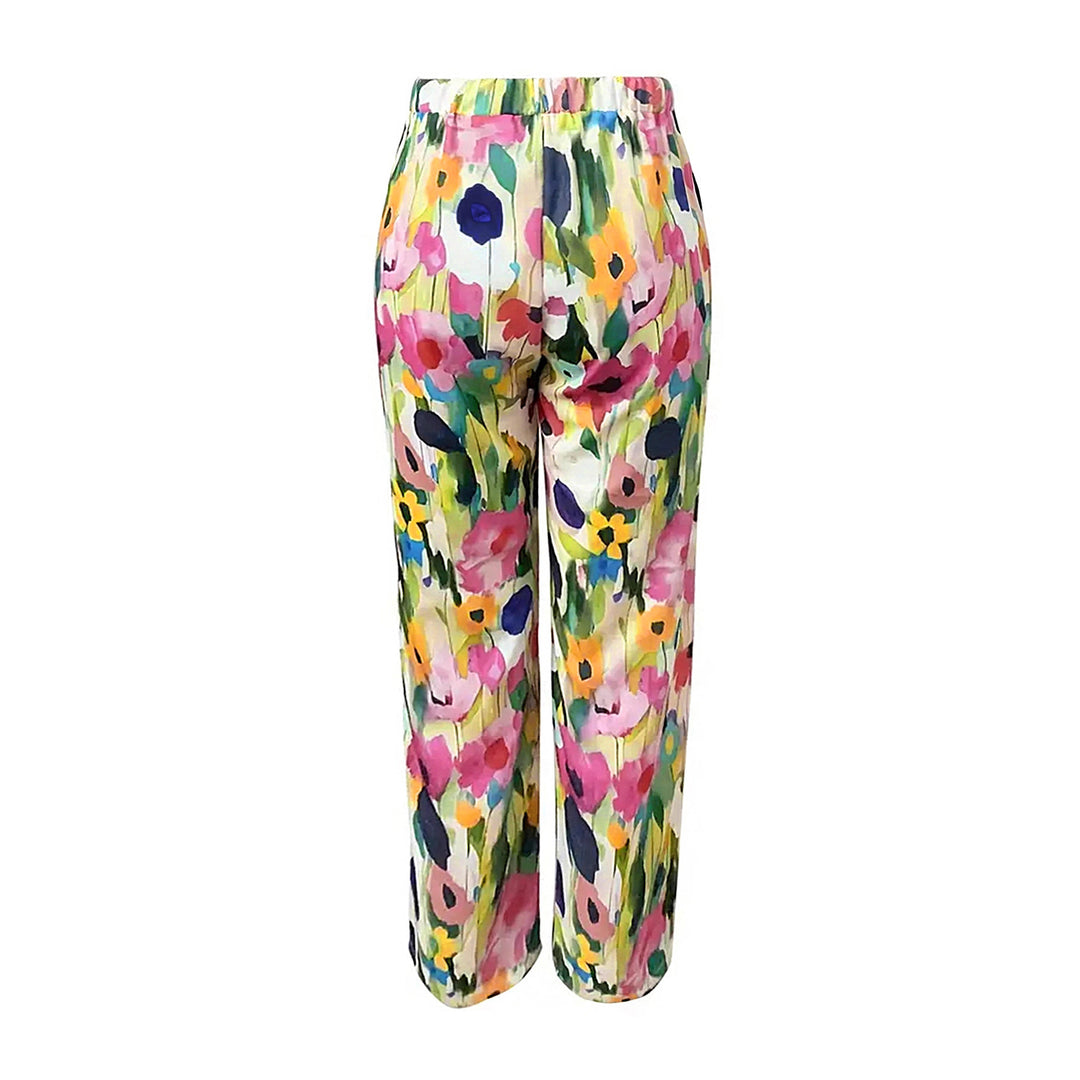 Damen Weite Sommerhose mit floralem Design und praktischen Taschen Heidi-Mode