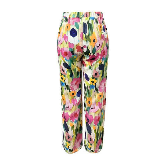 Damen Weite Sommerhose mit floralem Design und praktischen Taschen Heidi-Mode