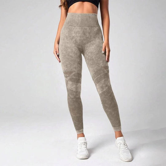 Damen Sculpting Leggings mit hohem Bund und innovativer Textur Heidi-Mode