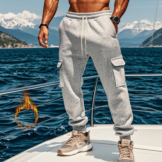 Herren Sportliche Cargo-Jogginghose mit elastischem Bund und praktischen Taschen Heidi-Mode