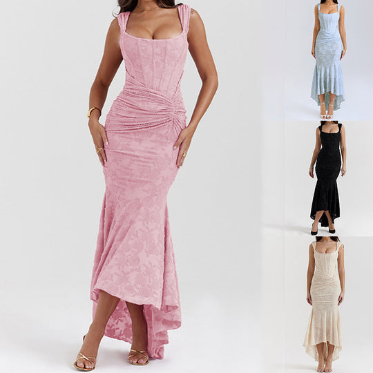 Damen Elegantes Maxikleid mit raffinierten Rüschen und schmeichelndem Schnitt Heidi-Mode