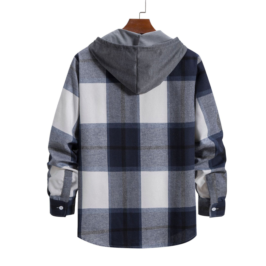Herren Karo-Hemd mit Kapuze und praktischem Schnitt Heidi-Mode