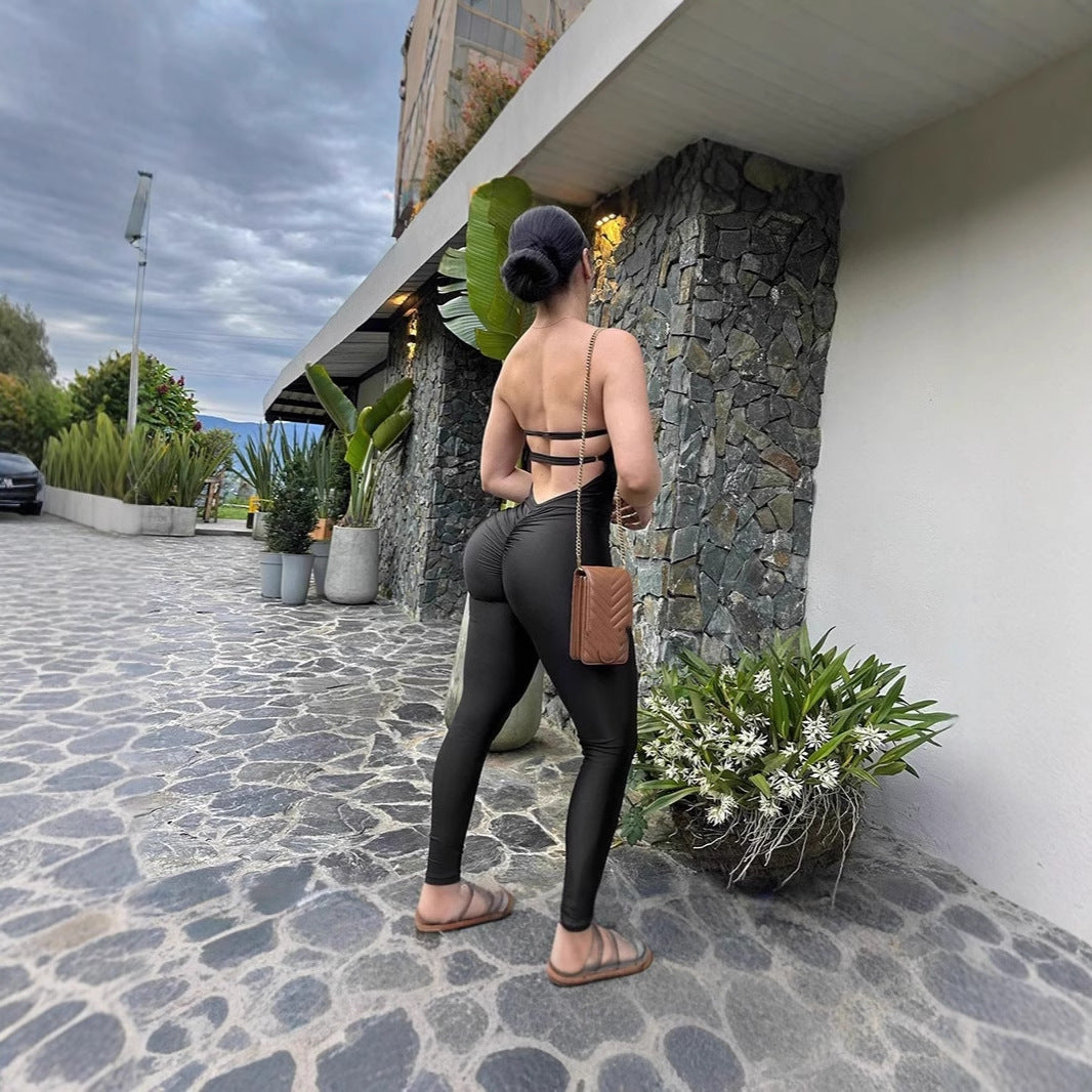 Damen Körperbetonter Jumpsuit mit Bügel-Bustier Heidi-Mode