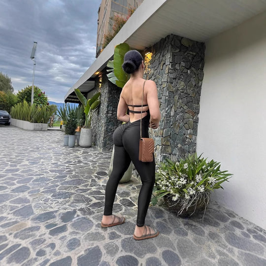 Damen Körperbetonter Jumpsuit mit Bügel-Bustier Heidi-Mode