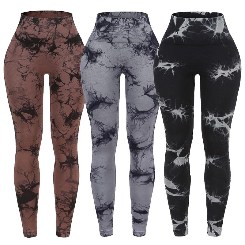 Damen Sportleggings im trendigen Grafikdesign mit hohem Bund und atmungsaktiven Materialien Heidi-Mode