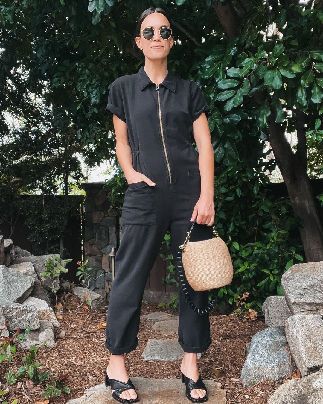 Damen legerer Jumpsuit mit praktischen Taschen und Reißverschluss Heidi-Mode