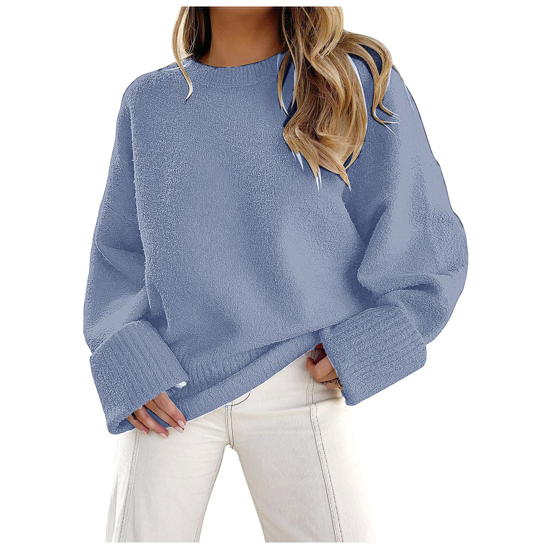 Damen gemütlicher Oversized Pullover mit strukturiertem Fleece Heidi-Mode