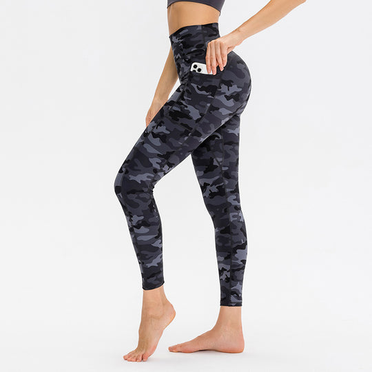 Damen Hochwertige Performance-Leggings mit praktischen Seitentaschen und elastischem Bund Heidi-Mode