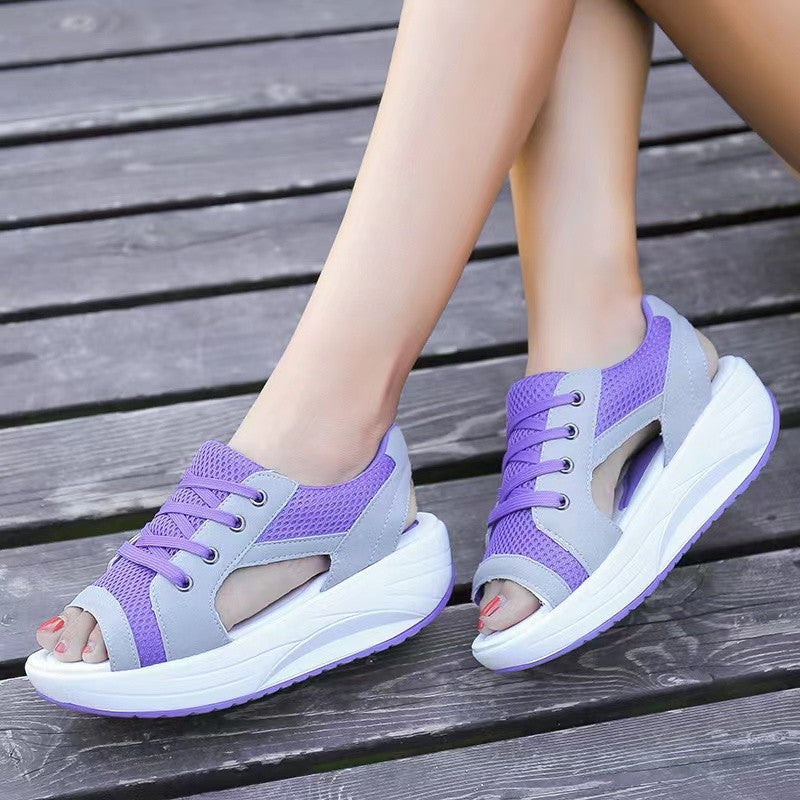 Damen Mesh Plattform Sandalen Heidi-Mode