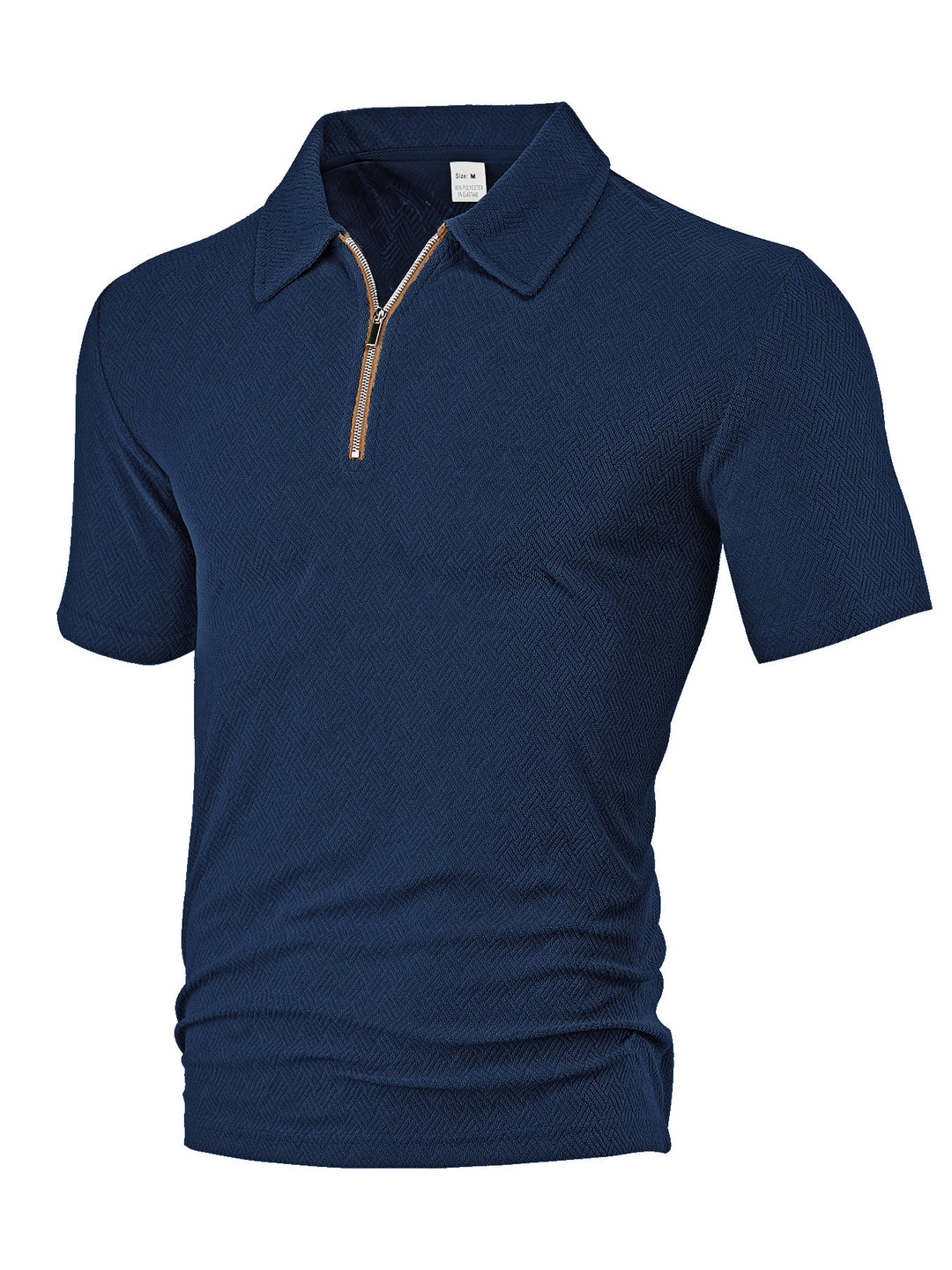 Herren Polo-Shirt mit elegantem Reißverschluss und strukturiertem Design Heidi-Mode