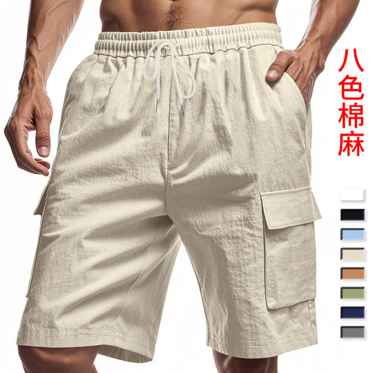 Herren Cargo-Shorts mit mehreren praktischen Taschen und elastischem Bund Heidi-Mode