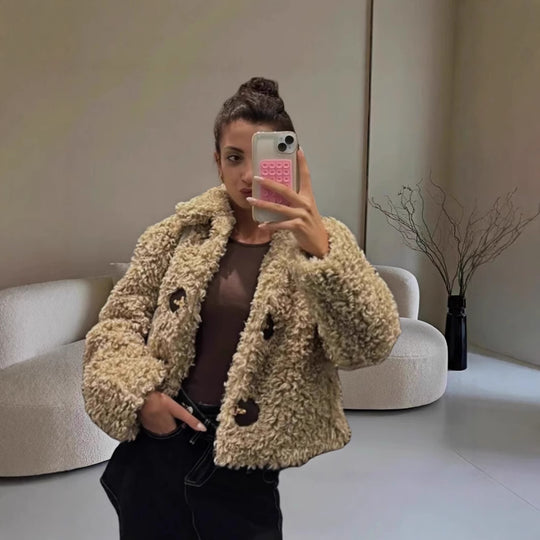 Damen modische Kunstfelljacke Heidi-Mode