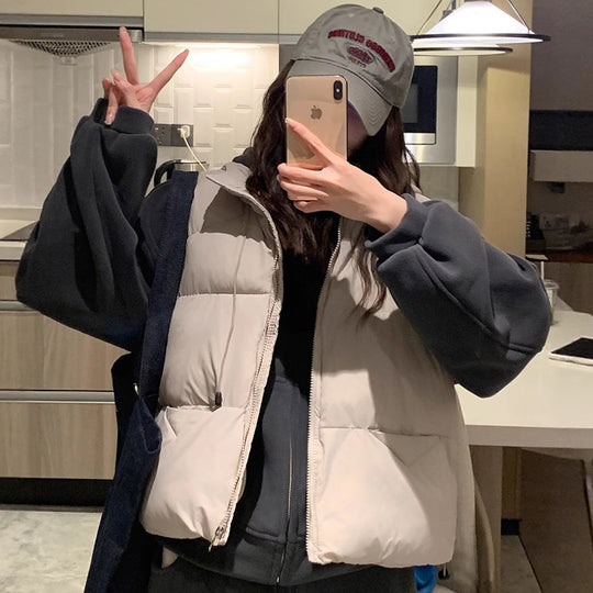 Damen Steppweste mit hohem Kragen und übergroßem Schnitt Heidi-Mode