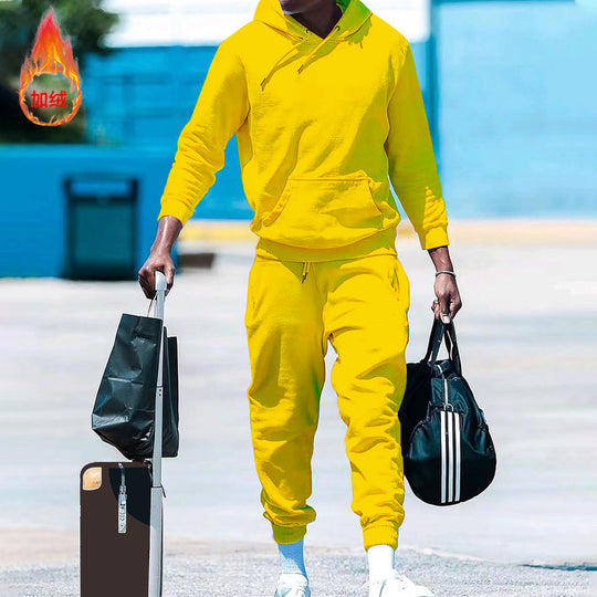 Herren lässiges Freizeit-Set mit Kapuzenpullover und Jogginghose Heidi-Mode