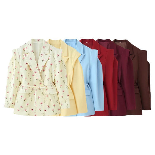 Damen modischer Blazer mit taillierbarem Gürtel und oversized Schnitt Heidi-Mode