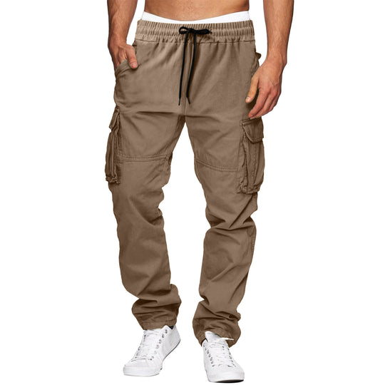 Herren bequeme Cargo-Hosen mit elastischem Bund und mehreren Taschen Heidi-Mode