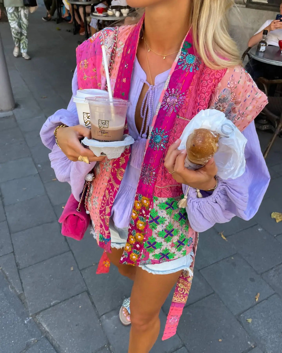 Damen Kurze, bestickte Sommerjacke Heidi-Mode