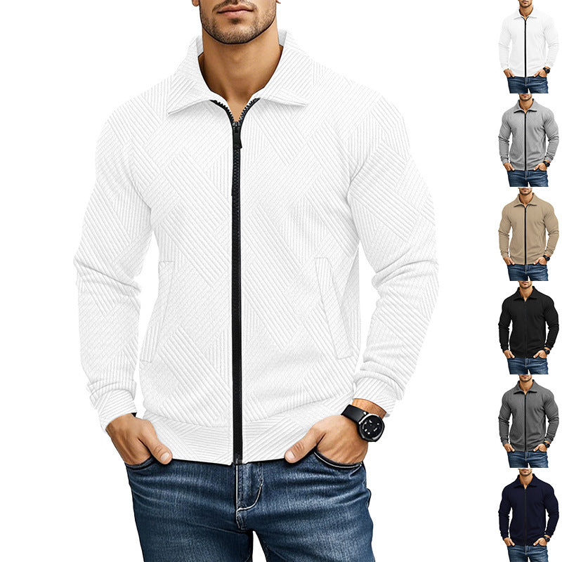 Herren bequeme und stylische Kapuzenjacke mit strukturiertem Gewebe Heidi-Mode