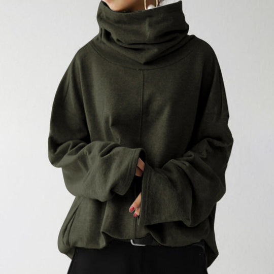 HeidiMode | Trendiger Einfarbiger Turtle-Neck Pullover