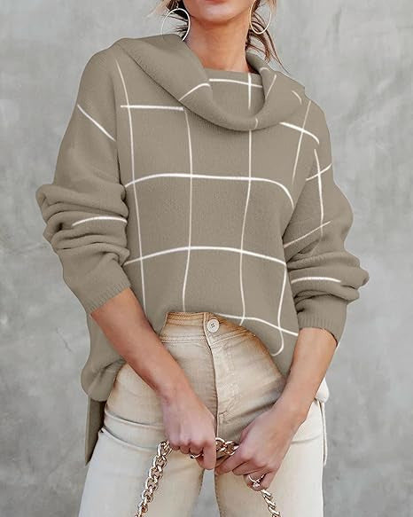 Damen Kariertes Hoodie mit Taschen und lässigem Schnitt Heidi-Mode