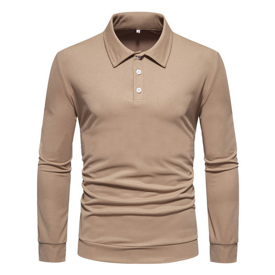 Herren Langarm Polohemd aus atmungsaktivem Stoff mit modernen Knopfdetails Heidi-Mode