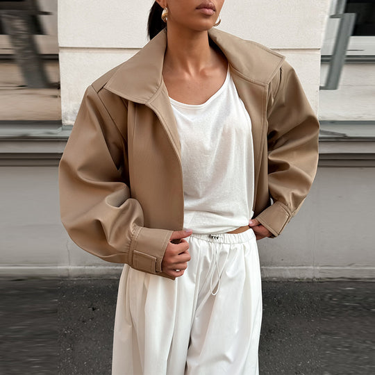 Damen cropped Jacke mit überschnittenen Schultern Heidi-Mode