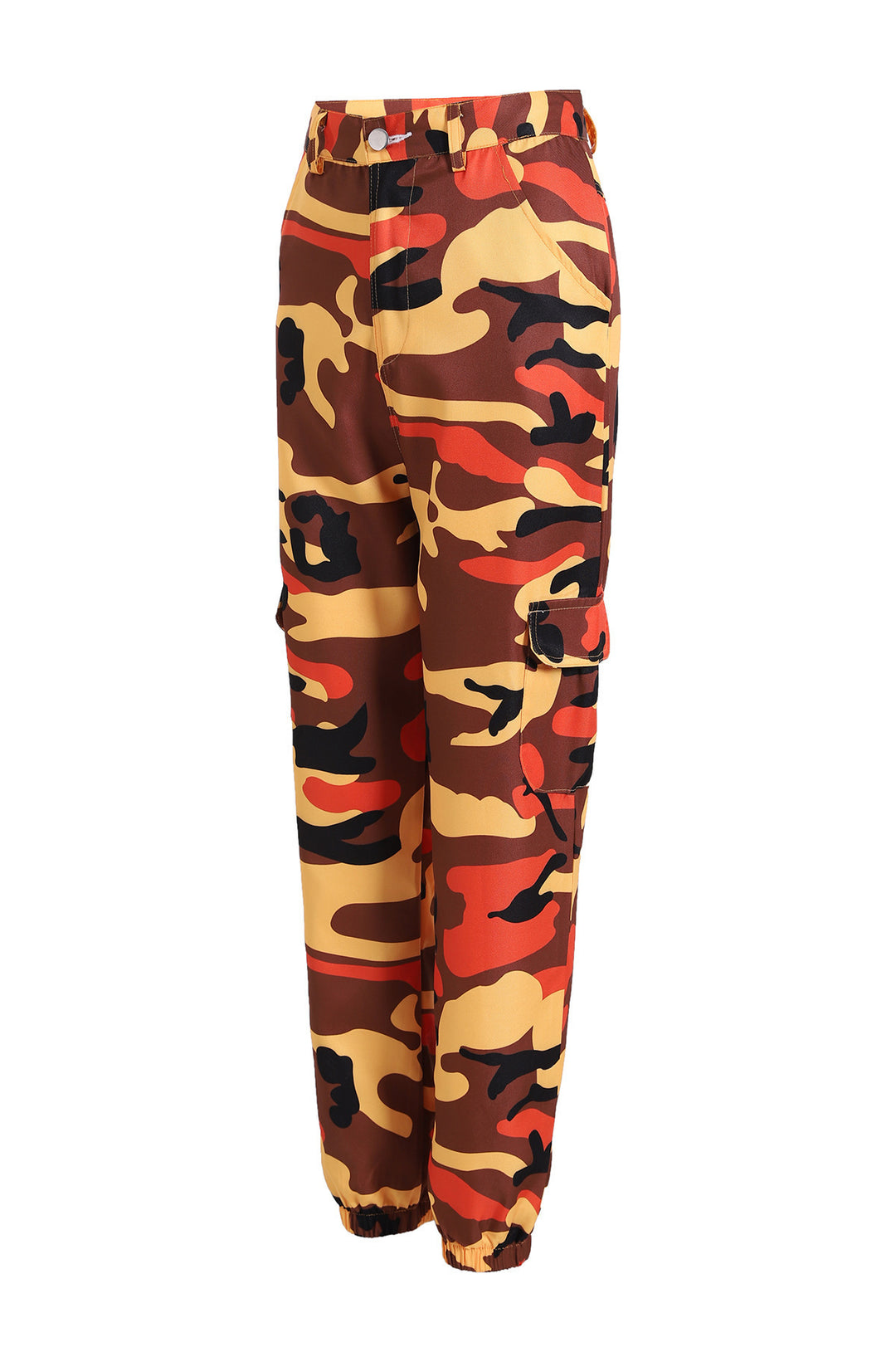 Damen Cargohose im modernen Camouflage-Stil mit elastischem Bund und Taschen Heidi-Mode