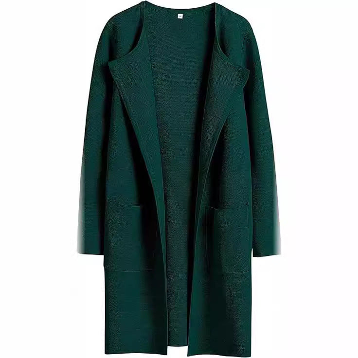 Damen Oversized Strickmantel mit offenen Fronten und praktischen Taschen Heidi-Mode