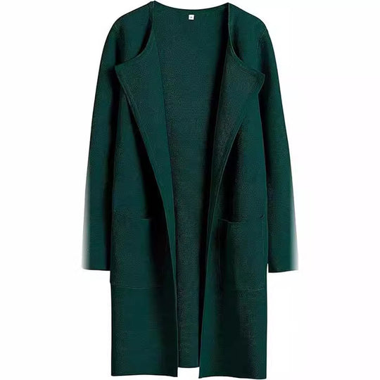 Damen Oversized Strickmantel mit offenen Fronten und praktischen Taschen Heidi-Mode