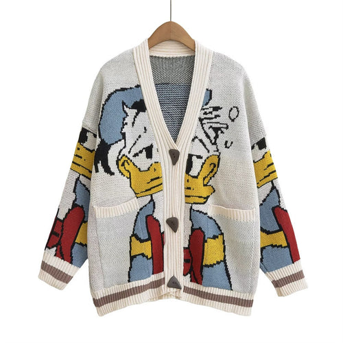 Damen Strickjacke mit Donald Duck Design Heidi-Mode