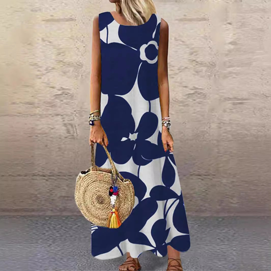 Damen Maxikleid mit floralem Muster Heidi-Mode