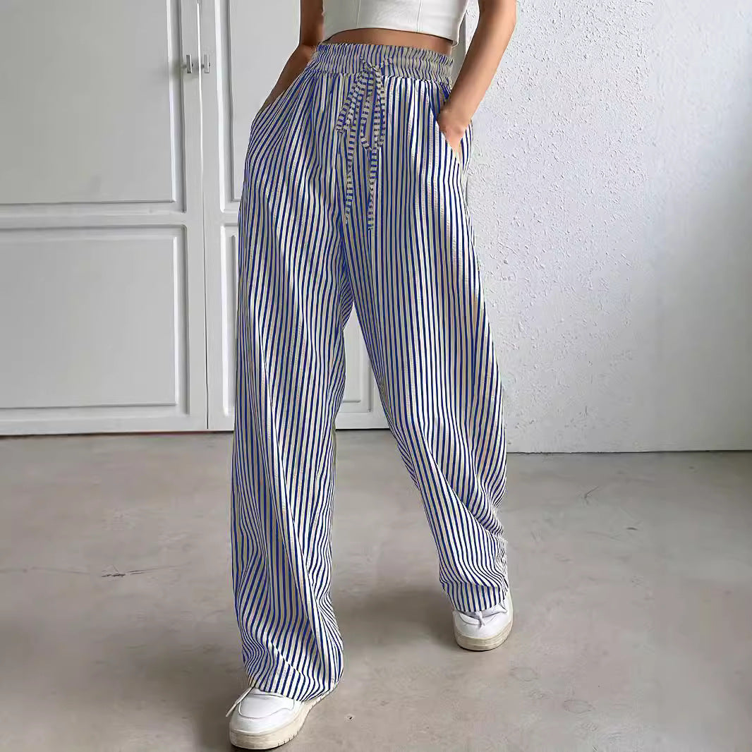 Damen Weite Streifen-Hose Heidi-Mode
