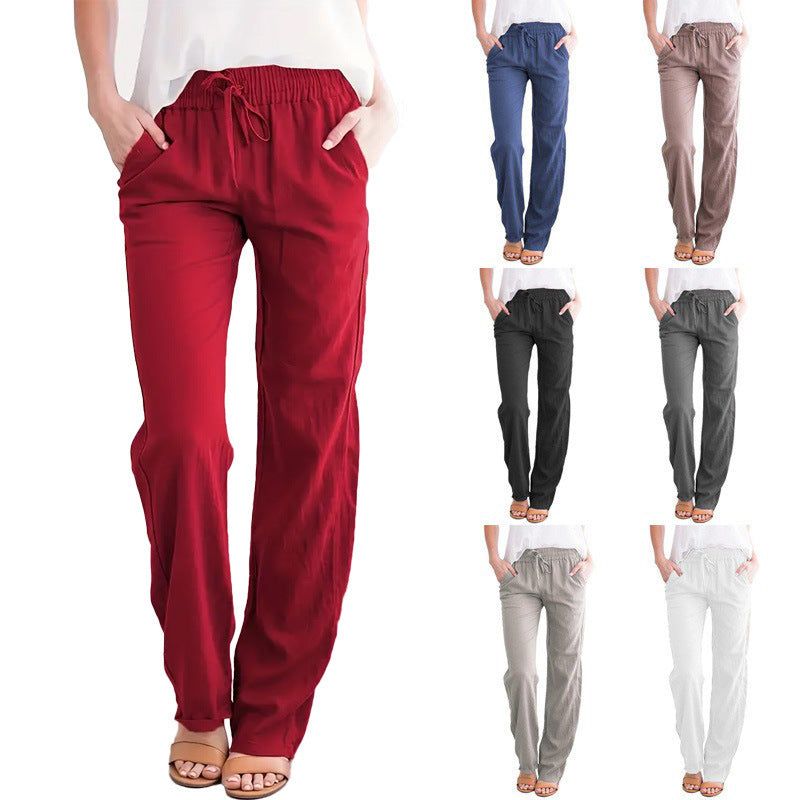 Damen Weite Hose mit elastischem Bund und praktischen Seitentaschen Heidi-Mode