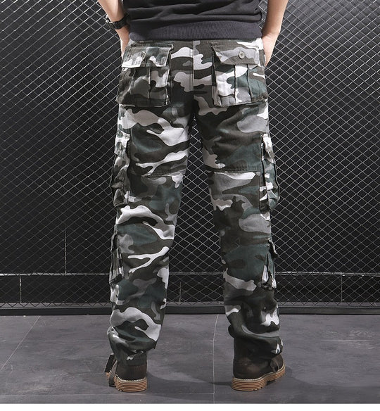 Herren Cargo-Hose mit multifunktionalen Taschen und modischem Camouflage-Design Heidi-Mode
