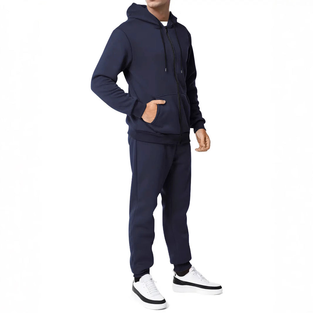 Herren Sportliches Komplett-Set mit Kapuzenjacke und Jogginghose Heidi-Mode