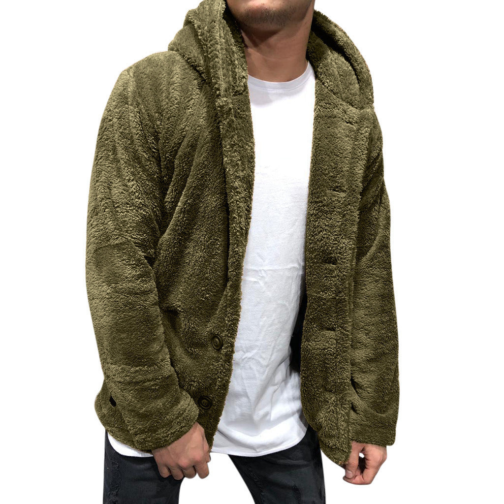 Herren Kuschelige Teddyjacke mit breitem Revers und praktischen Taschen Heidi-Mode