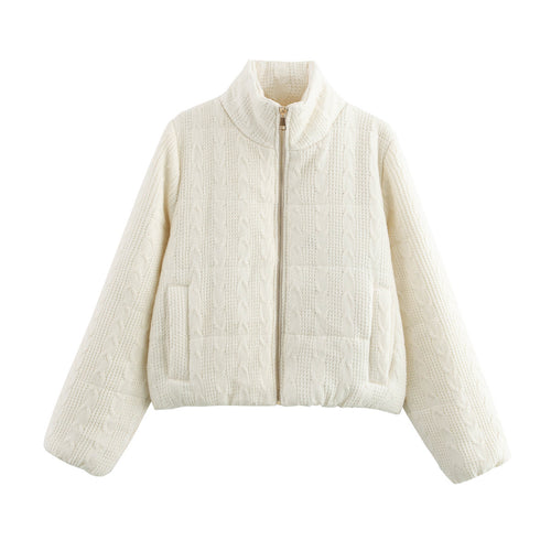 Damen warme Kapuzenjacke aus Strukturstrick Heidi-Mode