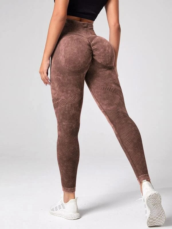 Damen Sculpting Leggings mit hohem Bund und innovativer Textur Heidi-Mode