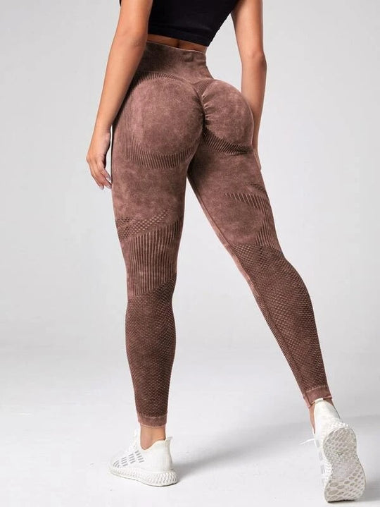 Damen Sculpting Leggings mit hohem Bund und innovativer Textur Heidi-Mode