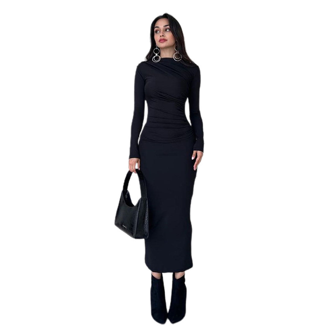 Damen figurbetontes Langarmkleid Heidi-Mode
