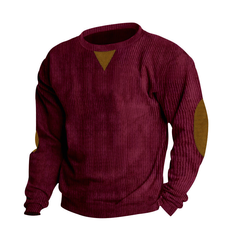 Herren bequemer Strickpullover mit eleganten Ellbogenpatches Heidi-Mode