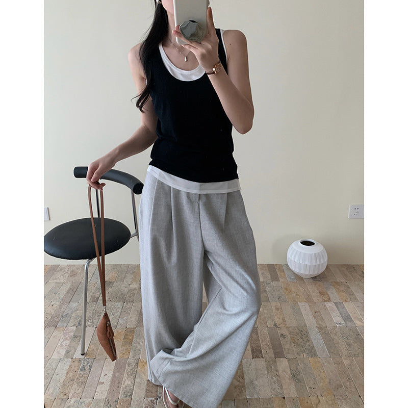 Femme Geschichteter Ärmelloser Tank Top Heidi-Mode