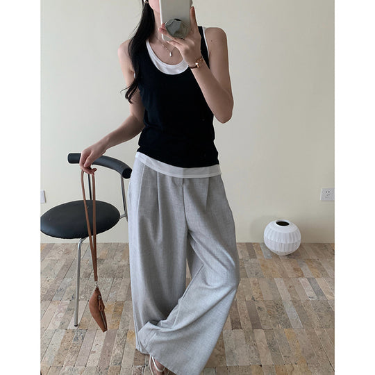 Femme Geschichteter Ärmelloser Tank Top Heidi-Mode