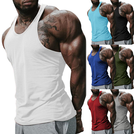 Herren atmungsaktives Fitness Tanktop mit Racerback-Design und körperbetontem Schnitt Heidi-Mode