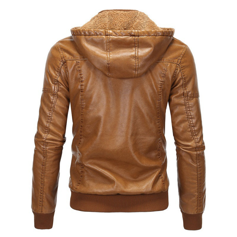 Herren Lederjacke mit abnehmbarem Innenfutter und praktischen Taschen Heidi-Mode