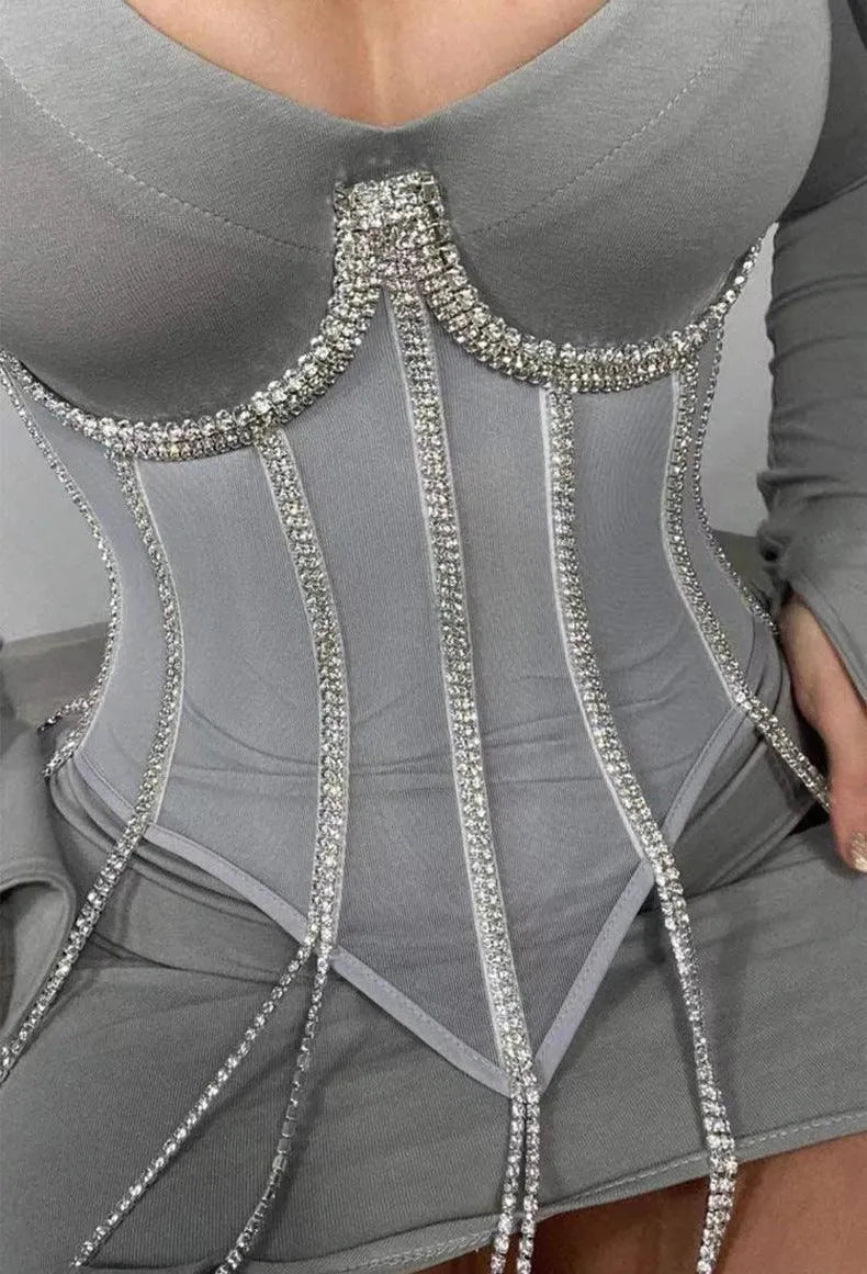 Heidi-Mode | Ladies shaping black chain waist made of polyester