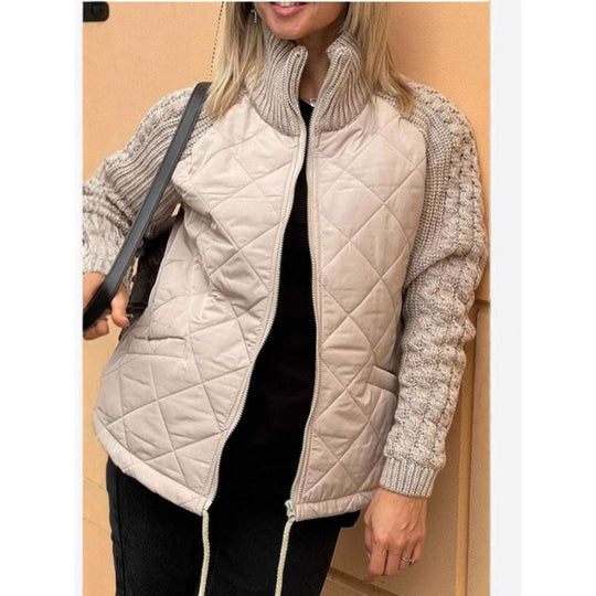 Damen Steppjacke mit Strickärmeln Heidi-Mode